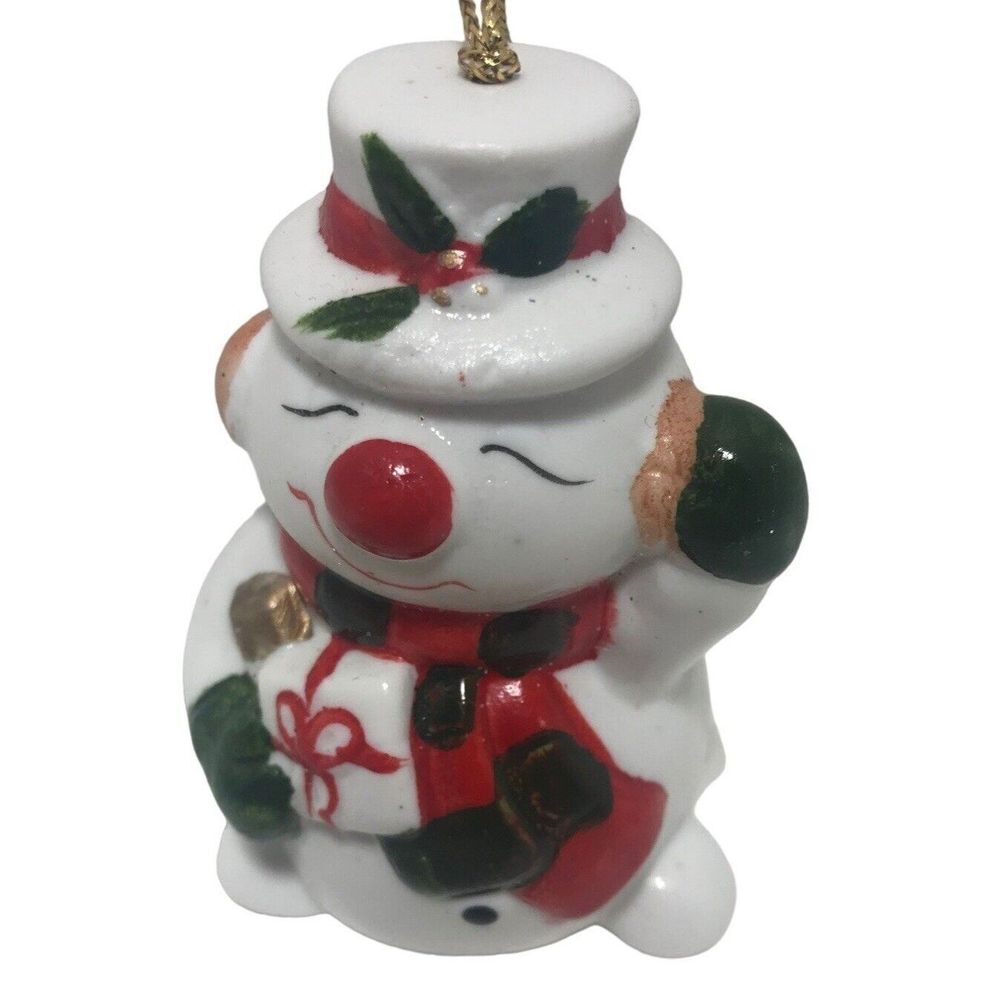 Vintage Christmas Around the World‎ Snowman Bell Ornament Taiwan Tree Holiday